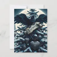 Gothic Christmas Tree Nevermore Raven Postcard