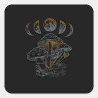 Goblincore Aesthetic Academia Cottagecore Mushroom Square Sticker