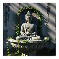 Serene Tranquil Buddha Fountain  Acrylic Print