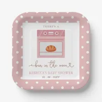 Bun In The Oven Pink Baby Girl Baby Shower Paper Plates