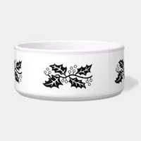 Bowl - Holly Leaves in Black and White