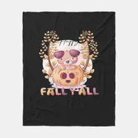 It’s Fall Y’all Pumpkin Halloween Cat Autumn Fleece Blanket