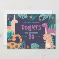 Dorian's 3rd Birthday Dino Bash Invitation