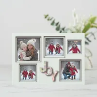 Mint 3D Christmas 5 Photo Family Holiday Card