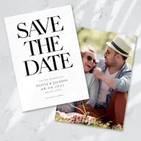 Modern Minimalist Bold Typography Photo Wedding Save The Date