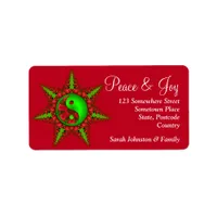 Yin Yang Peace & Joy Wishes Label