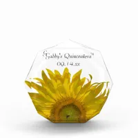 Yellow Sunflower Quinceañera Keepsake Acrylic Award