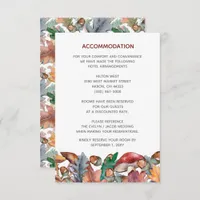 Dusty Blue Burgundy Fall Mushroom Wedding Enclosure Card