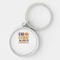 Eat Drink And Be Scary Minimal Clean Keychain