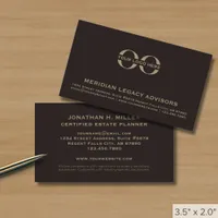 Professional Brown and Gold Logo Business Card