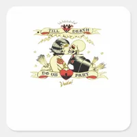 Till Death Do Us Part Classic Design For Halloween Square Sticker