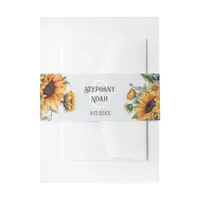 Elegant Sunflower Wedding Invitation Belly Band