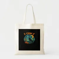Crow Raven F-Caw-F Funny Halloween Gothic Checkere Tote Bag