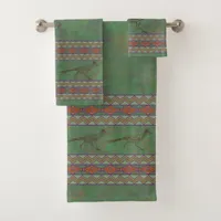 Southwest Roadrunner Sagebrush Green Bath Towel Set