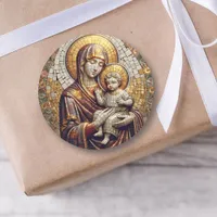 Blessed Mother Mary and Baby Jesus | Christmas Classic Round Sticker