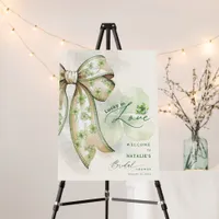 Shamrock Bow Luck in Love Bridal Shower Welcome Foam Board
