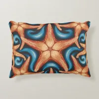 A beautiful starfish on blue accent pillow