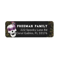 Masquerade Skull Halloween Return Address Label