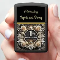 Celebrating a Beautiful First Anniversary Moment Zippo Lighter