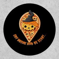 Pizza Party Halloween Pumpkin Witch Hat Essential Patch