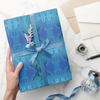 I'm blue - parrot feathers, animal print  wrapping paper