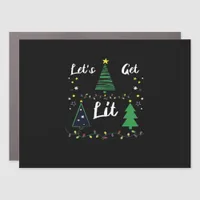 Let's Get Lit Funny Christmas Drinking Essential Car Magnet
