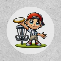 Cute Little Boy Playing Disc Golf Patch