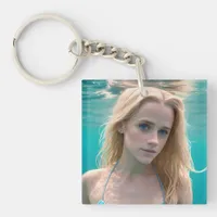 Blonde in a Bikini Underwater  Keychain