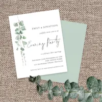 Budget Eucalyptus Wedding Evening Party Invitation