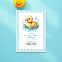 One Lucky Duck First Birthday Party Invitation