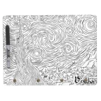 Famous Art To Color Masterpiece Van Gogh Dry Erase Board With Keychain Holder