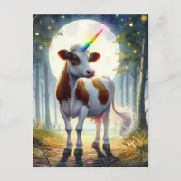 Adorable Dairy Cow Unicorn Postcard