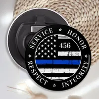 Thin Blue Line Flag Personalized Police Officer Bottle Opener