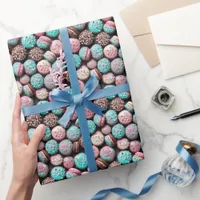 Pink and Blue Macaron Birthday Wrapping Paper