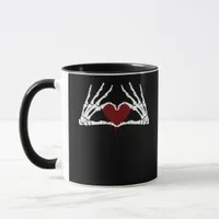 To Death Skeleton Heart Hands Style Mug
