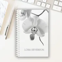 Black and White Orchid Flowers Planner