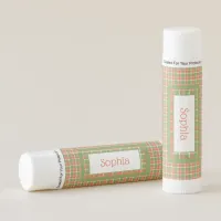 CUSTOMIZABLE Watermelon Pastel Plaid Lip Balm