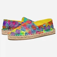 [Harlequin Tie-Dye] Diamond Fractal Checkered Espadrilles