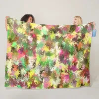 Paint Splatter Autumn Color Leaves Abstract Fleece Blanket