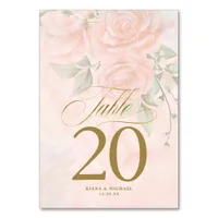 Soft Blush Roses Wedding ID828 Table Number