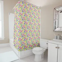 Tulips, Daffodils, Hyacinths Coloring Style Shower Curtain