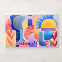 Watercolor Abstract Colourful Shapes With Name HP Laptop Skin