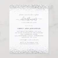 PAPER | Glam Silver Glitter Christmas Party Invite