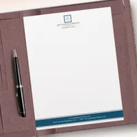 Modern Minimalist Blue Border Business Logo Letterhead