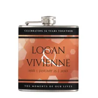Elegant 8th 32nd Bronze Wedding Anniversary Flask