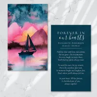 Forever in Our Hearts Sailboat Funeral Prayer Card