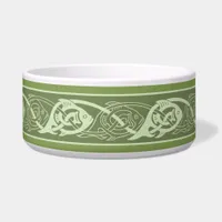 Celtic Knotwork Fish in Green Ceramic Pet Bowl