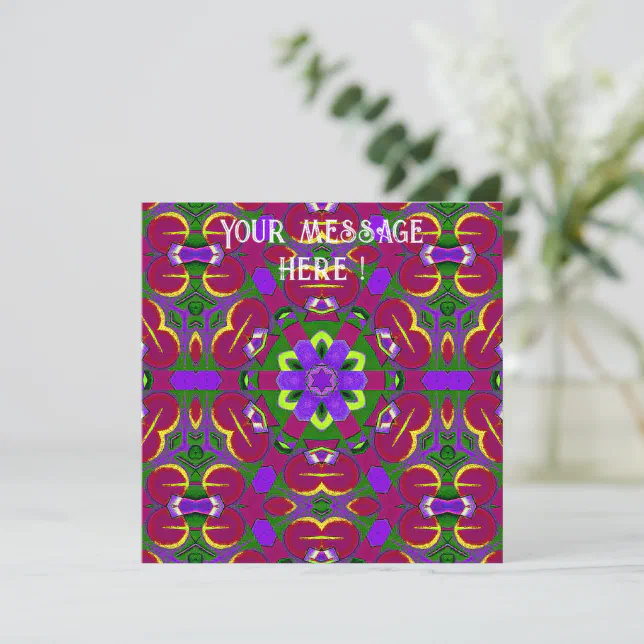 Hearts painting kaleidoscope card