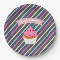 Cupcake themed Birthday Party personalised Paper Plates