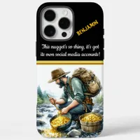 Gold panning adventure at the river's edge iPhone 16 pro max case